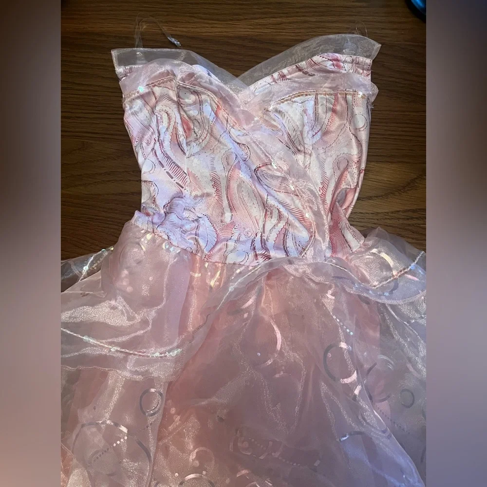 Glinda Pink Fairy Costume Dress with Crown & Wand